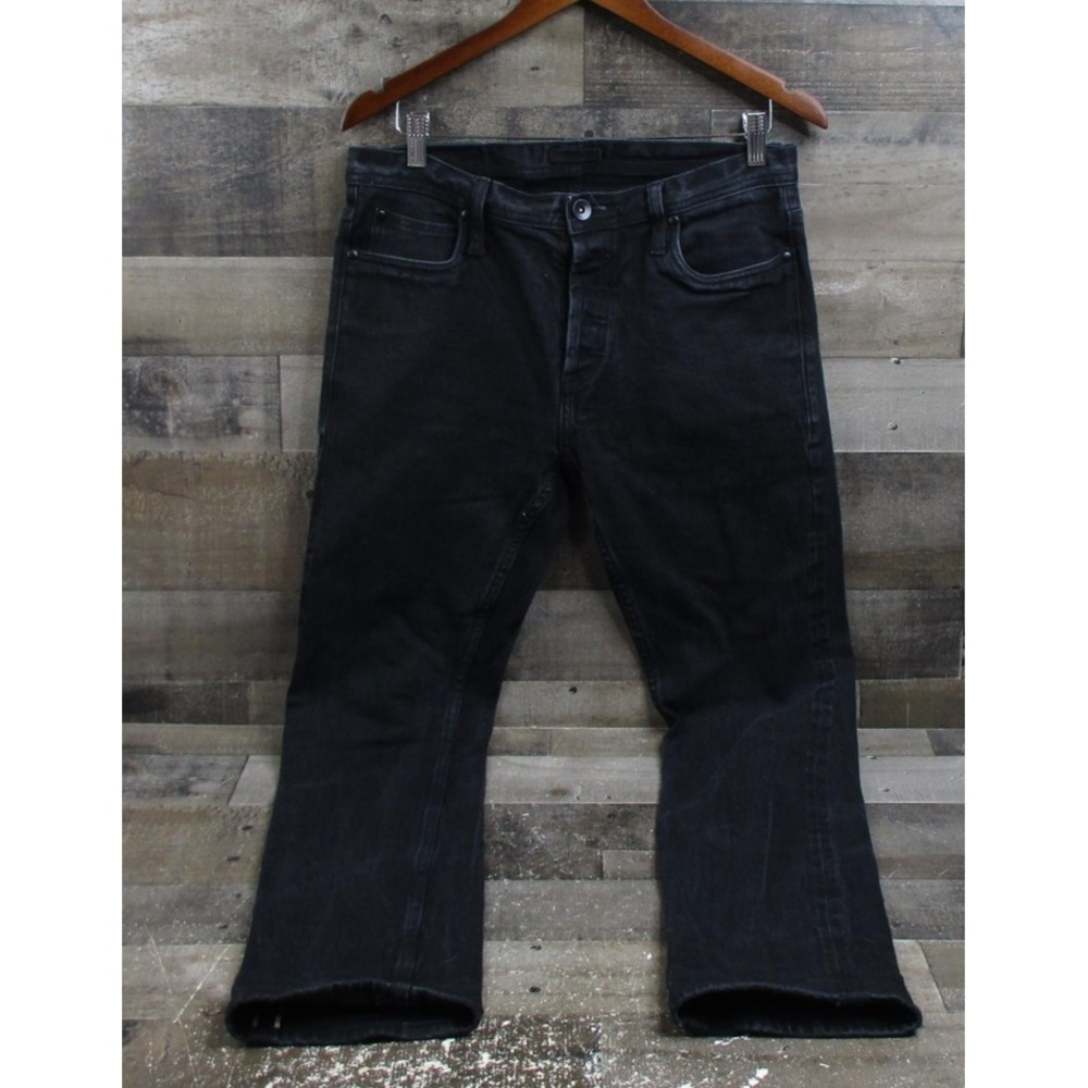 The Unbranded Brand Jeans Mens 34 Black Raw Selvedge Skinny 11oz Stretch UB144